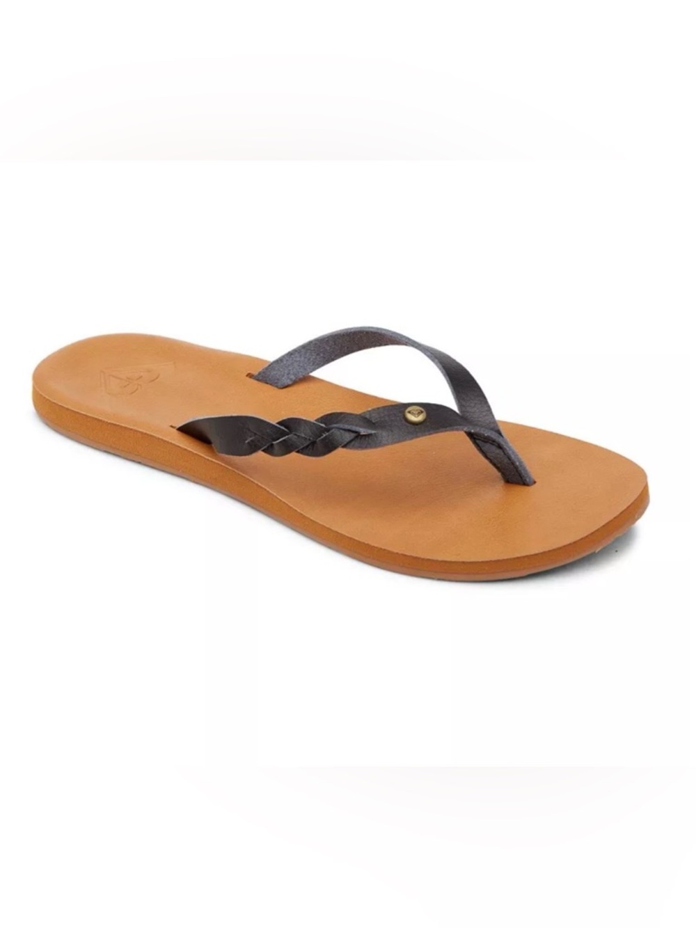 Roxy Women's Braided Flip Flop Sandal Black, Size 7, New without tags